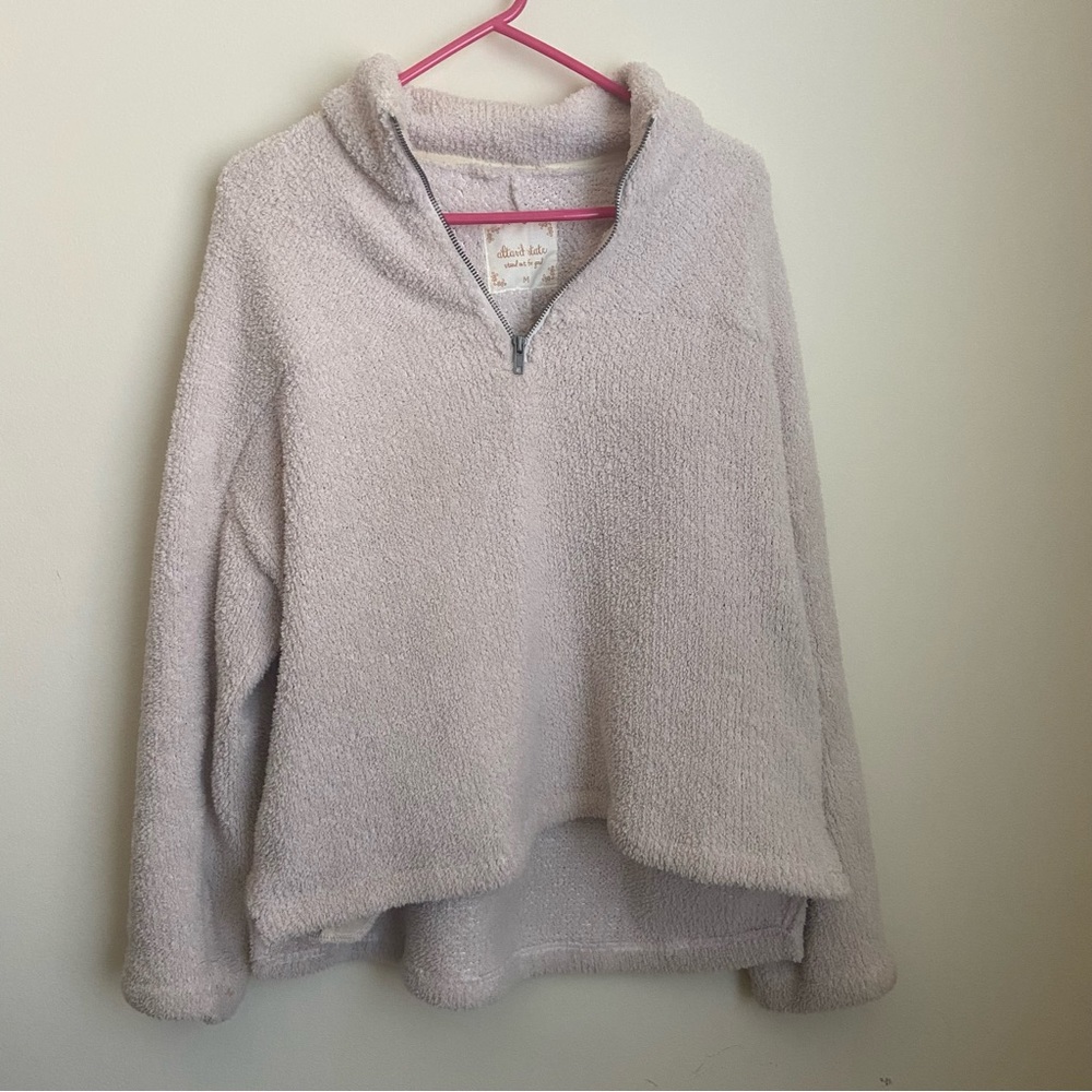 Altar’d State Medium Off White/ Cream Teddy Half Zip